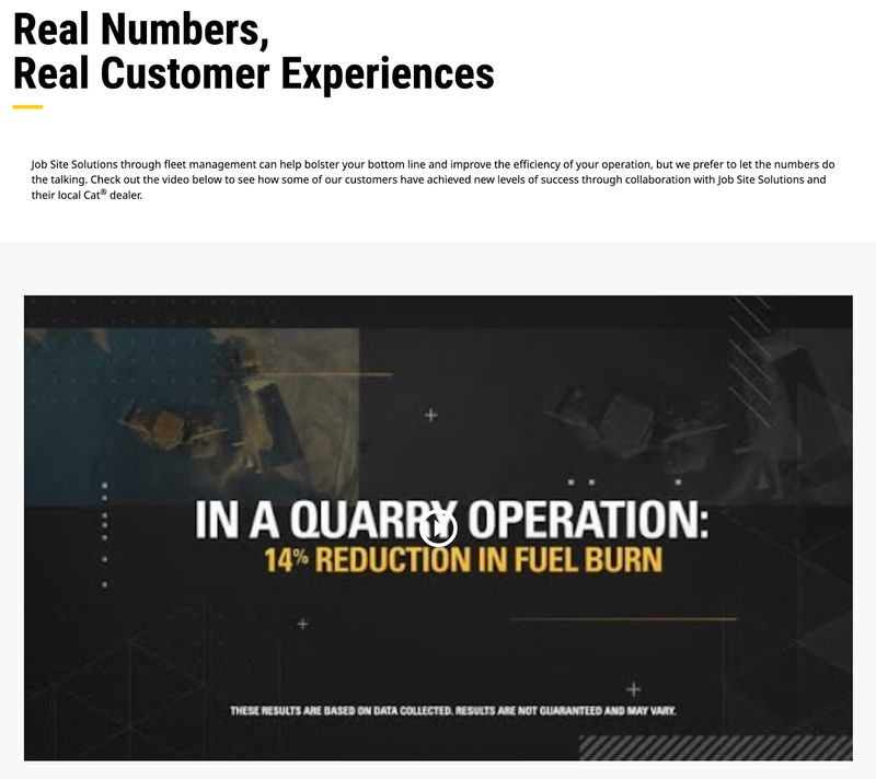 video case study featured on Caterpillar.com's "Case Studies" page