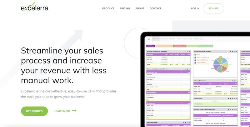 Excellera Software website web design homepage hero message