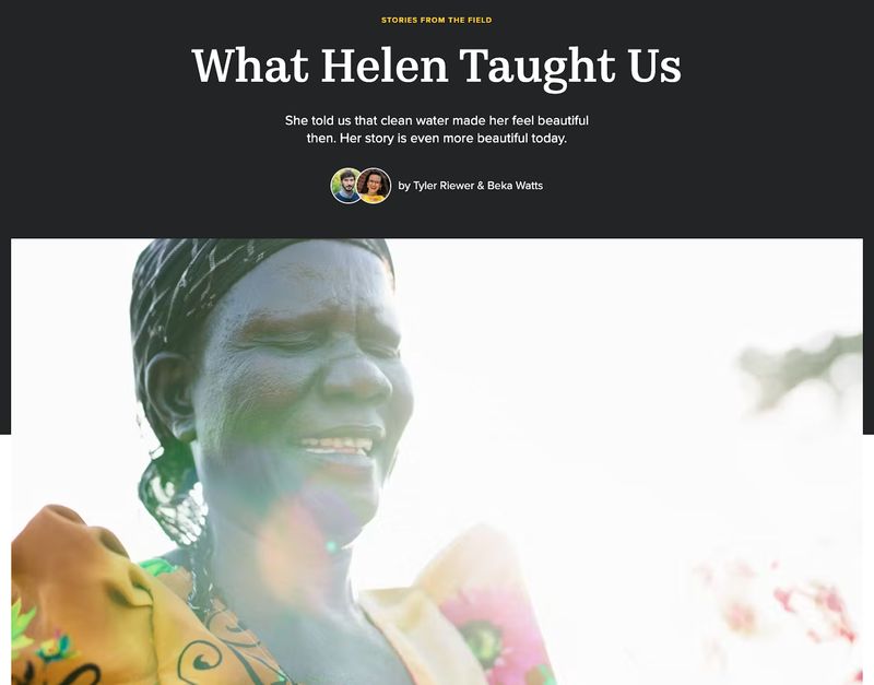 screenshot of a beneficiary story on the nonprofit website of Charity:Water