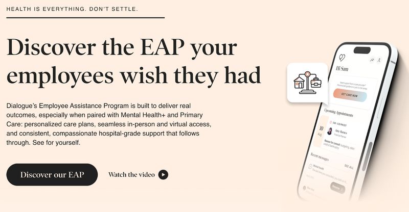 B2B company Dialogue's homepage hero message