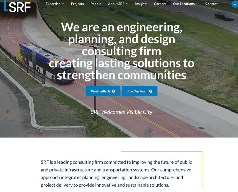 homepage hero message for B2B engineering and design consulting firm SRF Consulting