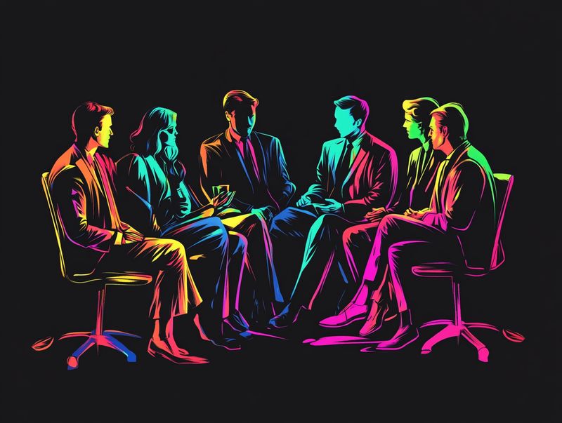 business people sitting and talking