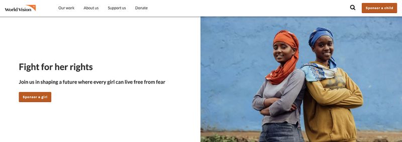 Nonprofit call-to-action example