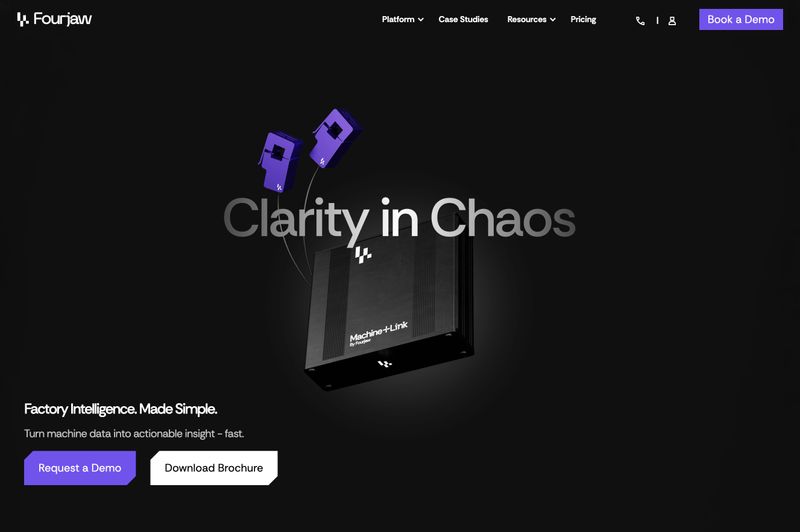 FourJaw homepage demonstrating modern B2B design with strong typography, purposeful color palette, and clear visual hierarchy